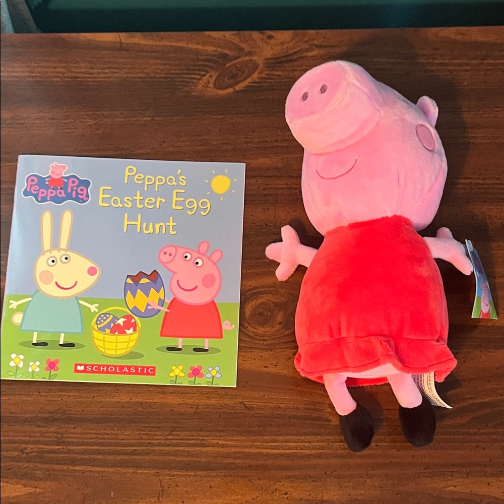 Peppa Pig Pink Plush with Easter Egg Hunt Book